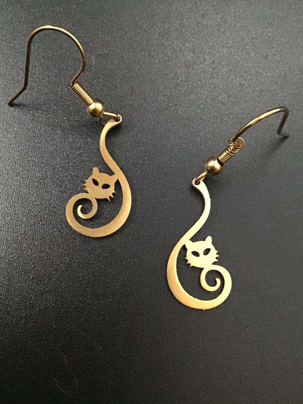 Cat Pendant Earrings